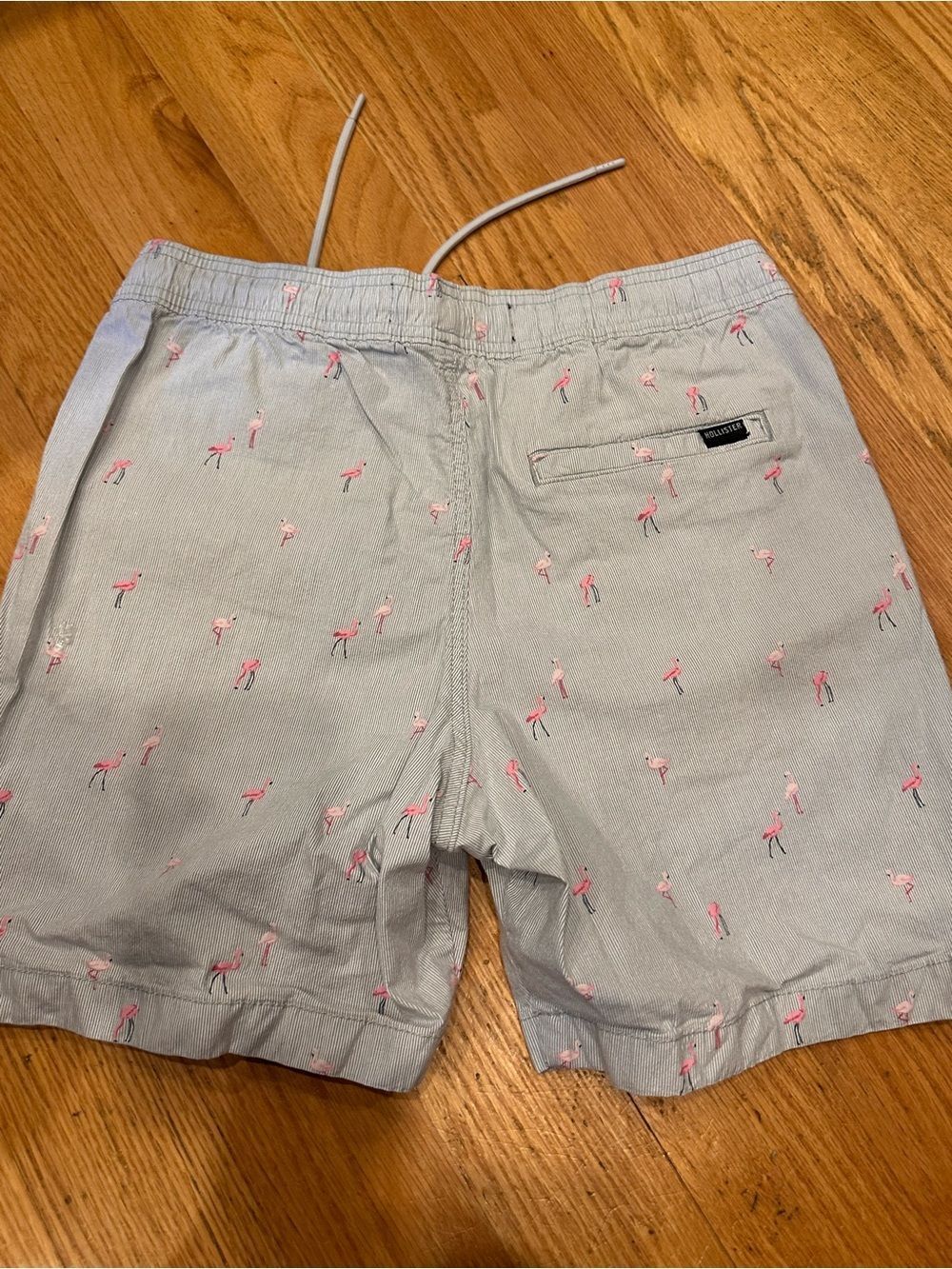 Men's Hollister Small Light Blue Flamingo Embroidered Swim Shorts